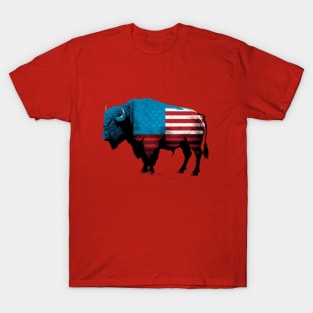 bos bison, usa flags T-Shirt